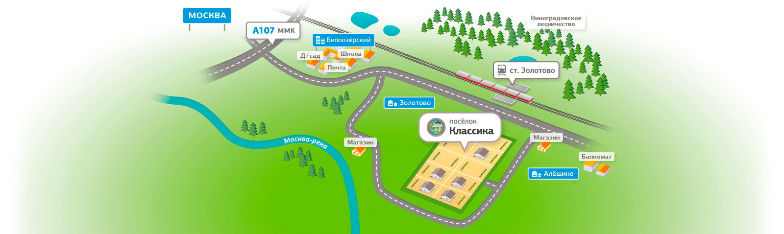 Карта коттеджного посёлка Классика