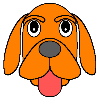 Собака, нарисованная кривыми в MS Paint