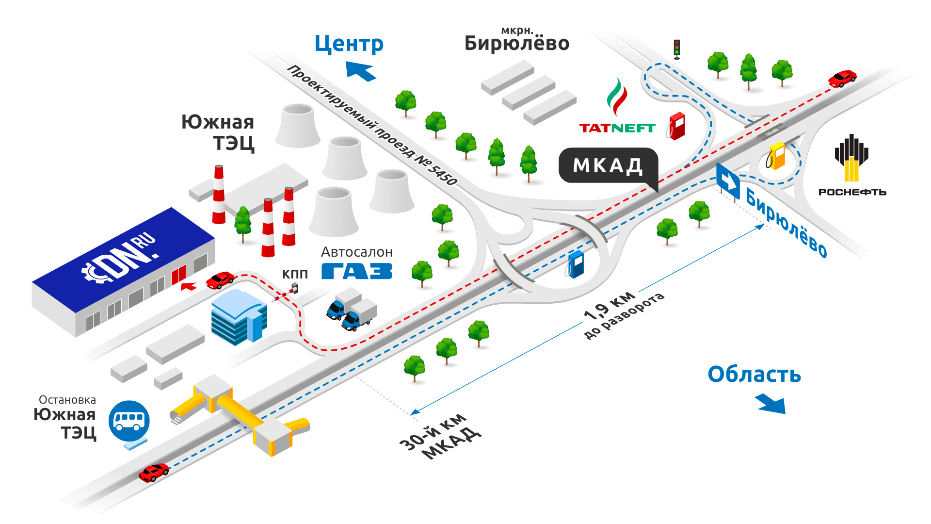 Схема проезда по МКАД