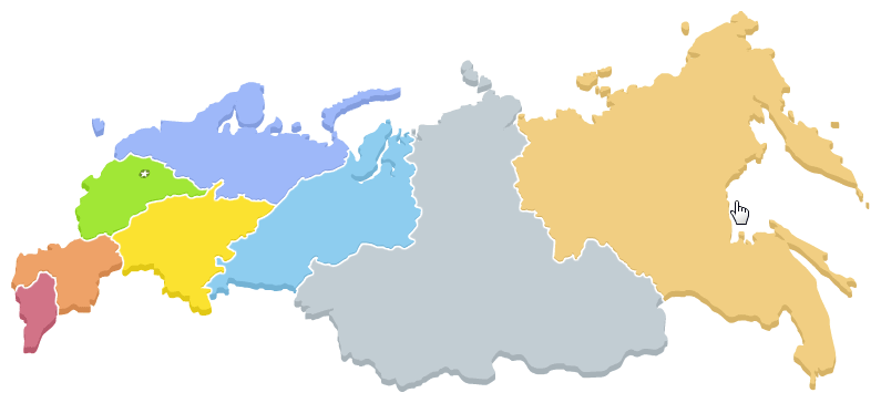 Цветная карта округов РФ